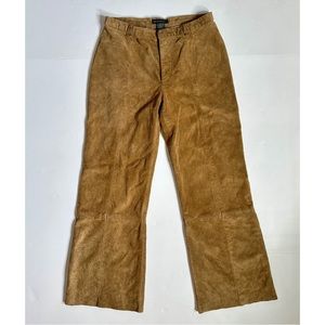 Vintage Y2K 00 Banana Republic Camel Suede Leather Pants